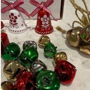 Vintage Christmas Bells and Gift Ornaments Festive Holiday Decor Lot